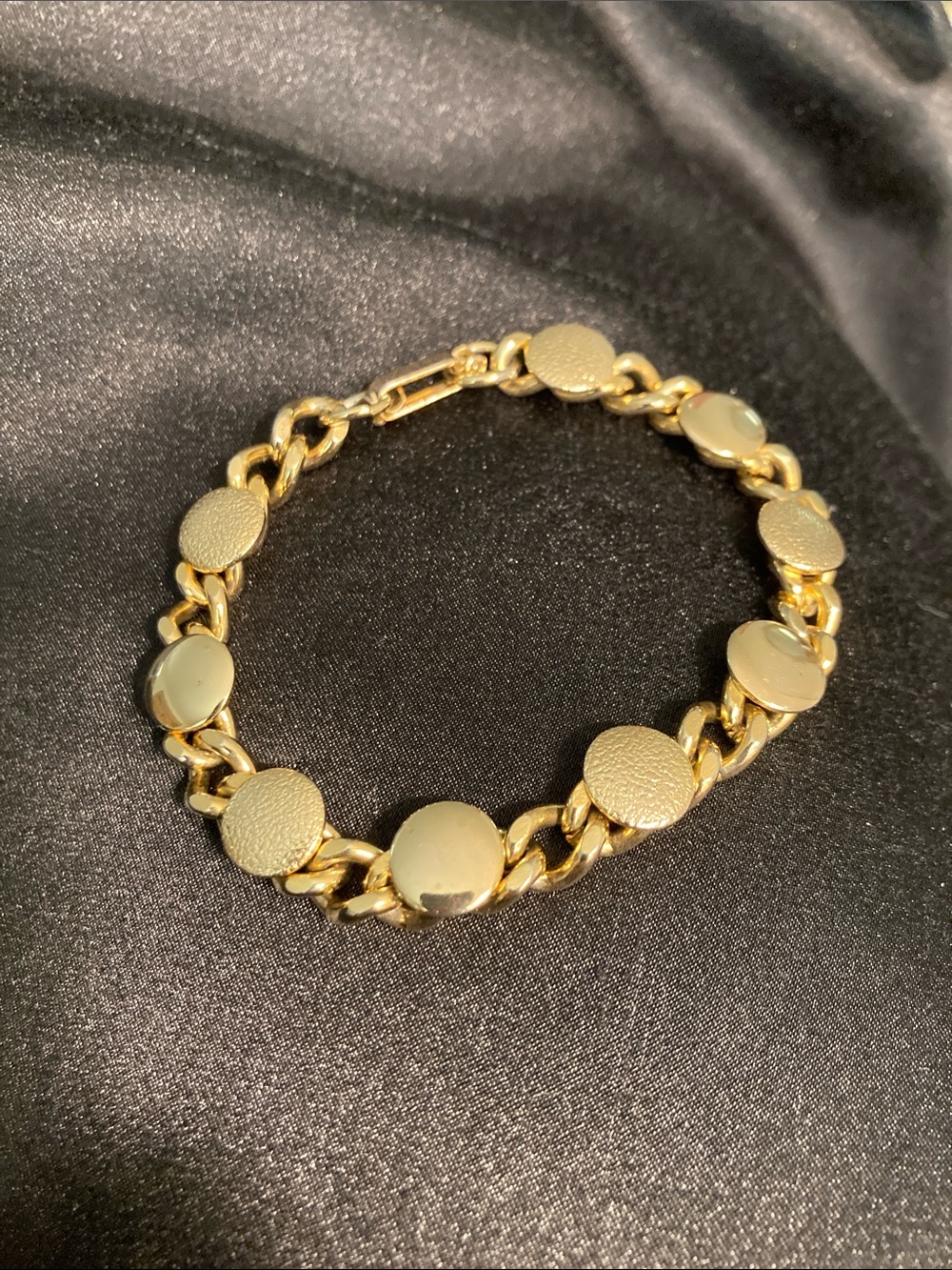 Gold-tone disc link bracelet